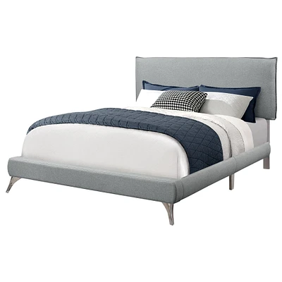 Rectangular Elegant Nailhead Trim Bed Frame - Queen