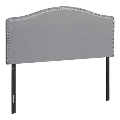 Upholstered Headboard with Antique Brass-Finish Nailheads