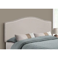 Upholstered Headboard with Antique Brass-Finish Nailheads