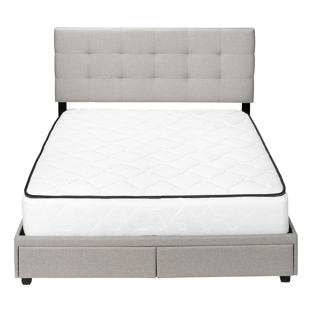 Upholstered Platform Bed with Storage Drawers - Queen