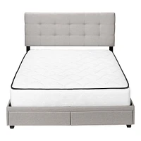 Upholstered Platform Bed with Storage Drawers - Queen