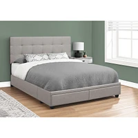 Upholstered Platform Bed with Storage Drawers - Queen