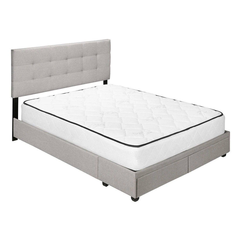 Upholstered Platform Bed with Storage Drawers - Queen