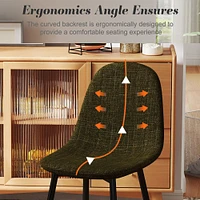 Ensemble de salle à manger 5 pièces avec table en bois naturel et chaises vertes