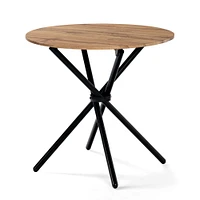 Modern Round Dining Table with Natural Wood Finish - Oak
