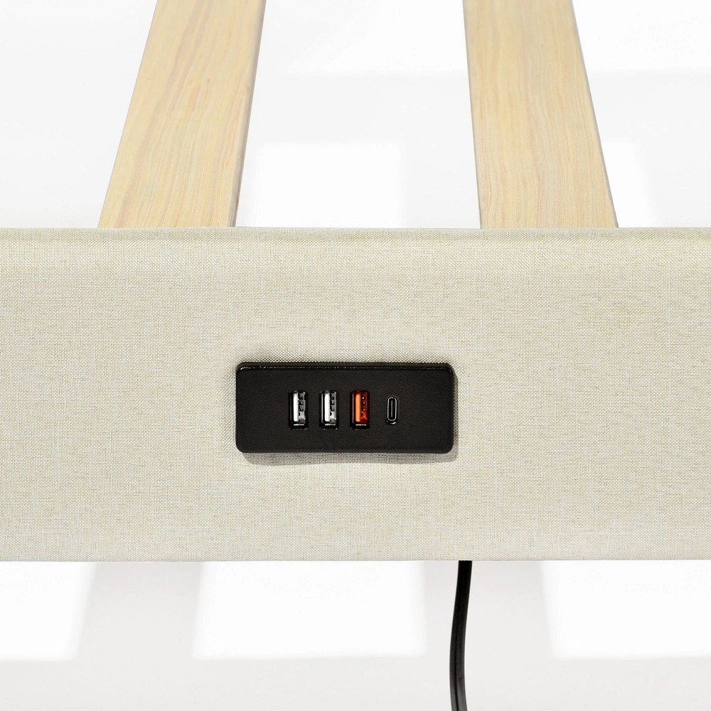 Upholstered Foothill Platform Bed with LED Light and USB Ports by Maison Classique