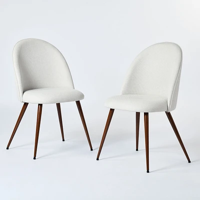 Set of 2 Modern Dining Chairs with Walnut Legs by Maison Classique