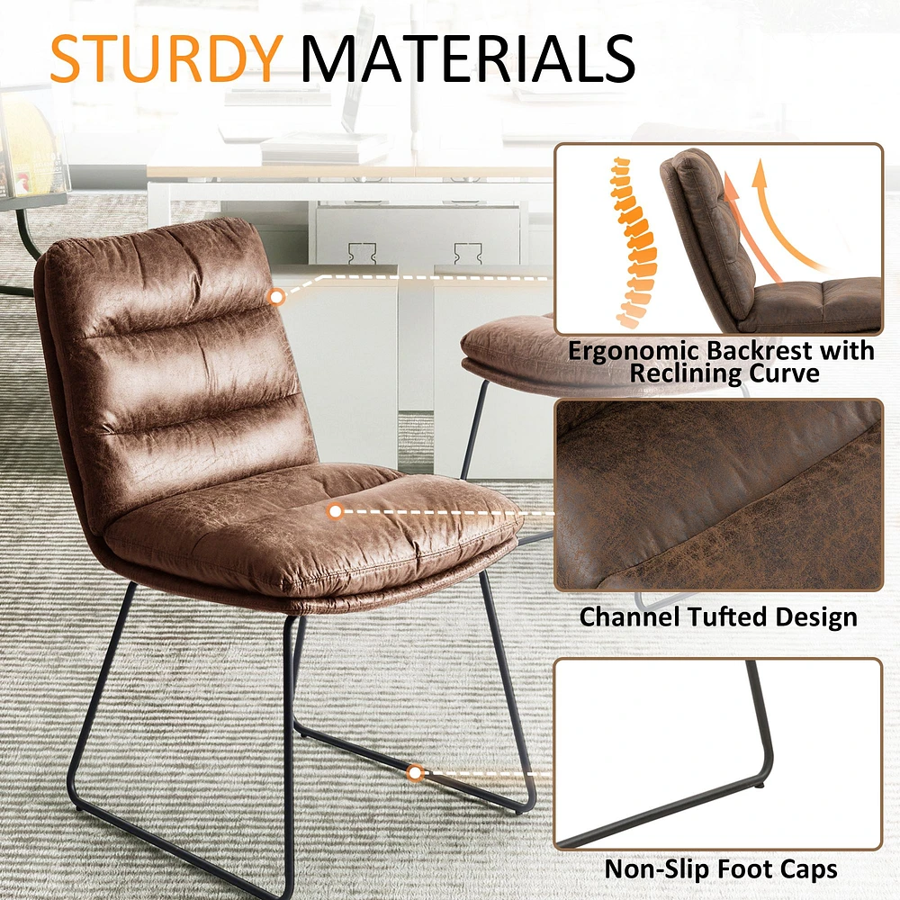 Dining Set with Dark Brown Chairs, Set of 5