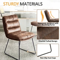 Dining Set with Dark Brown Chairs, Set of 5