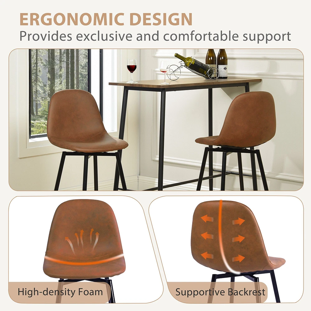 Maison Classique Set of 2 Brown Swivel 25.5" Barstools