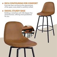 Maison Classique Set of 2 Brown Swivel 28" Barstools