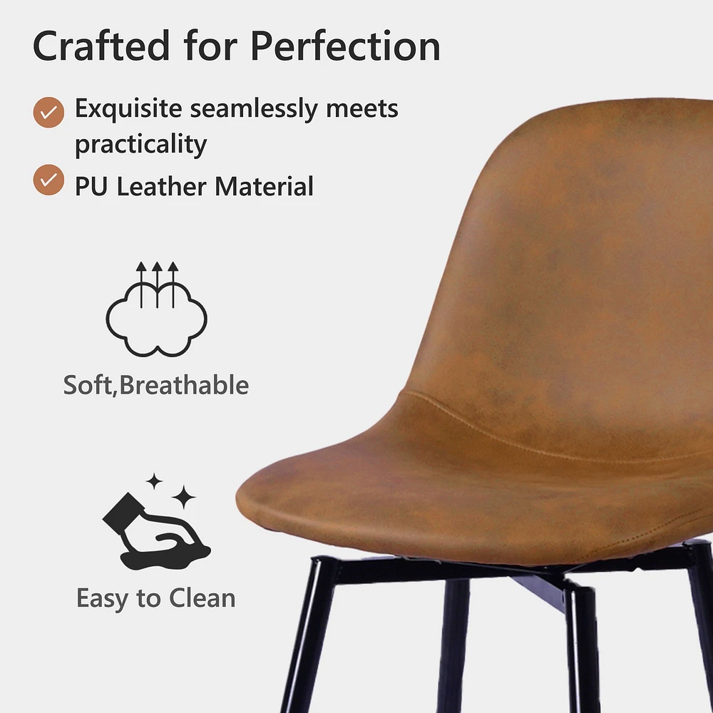 Maison Classique Set of 2 Brown Swivel 28" Barstools