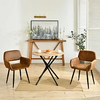 Modern Round Dining Table with Natural Wood Finish - Oak