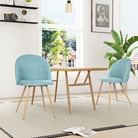 Maison Classique Set of Modern Aqua Upholstered Dining Chairs