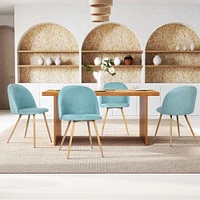 Maison Classique Set of Modern Aqua Upholstered Dining Chairs