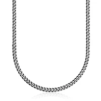 STEELX Stainless Steel Two Tone Black Ionic Plated Curb Chain 24"