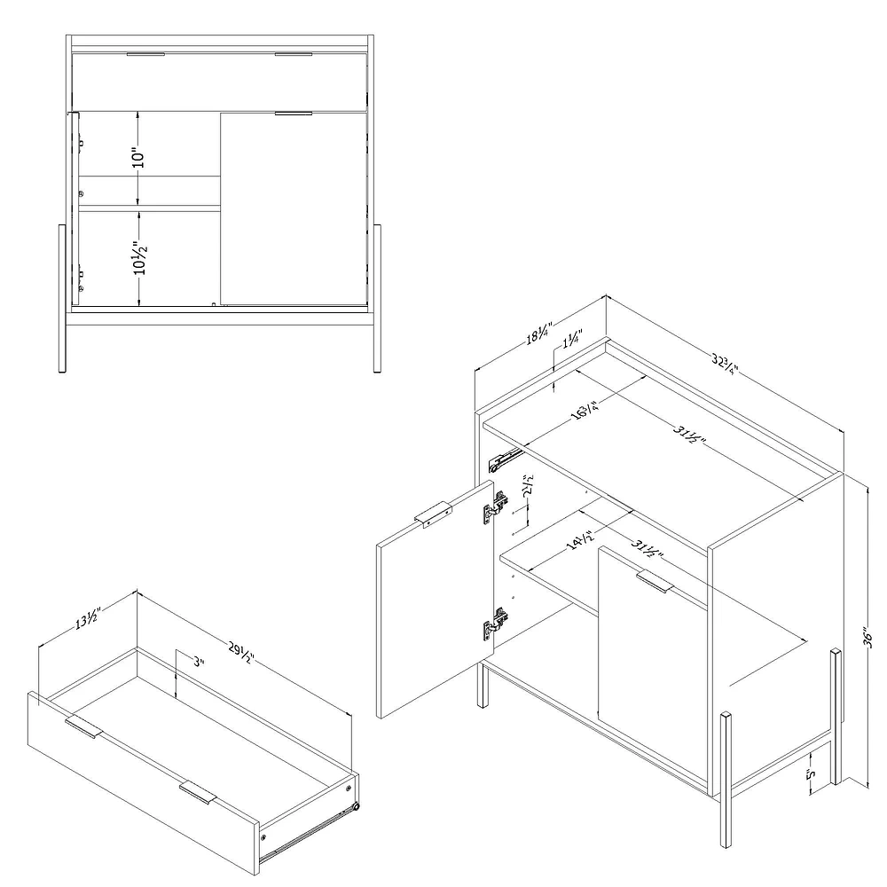 South Shore Furniture Mezzy Storage Cabinet with Drawer Nordik Oak