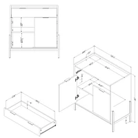 South Shore Furniture Mezzy Storage Cabinet with Drawer Nordik Oak