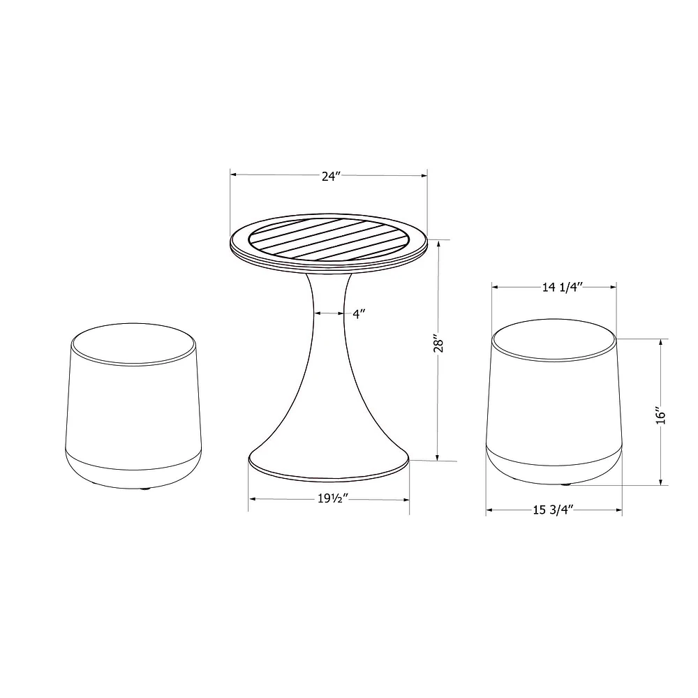 Dalya Table and Stools Bistro Set by South Shore Furniture