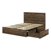 South Shore Furniture Musano 60" 2-Drawer Complete Bed - Natural Walnut