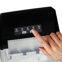 Koolatron Machine à glace de comptoir portable, 26 lbs - Acier inoxydable noir