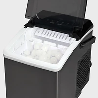 Koolatron Machine à glace de comptoir portable, 26 lbs - Acier inoxydable noir