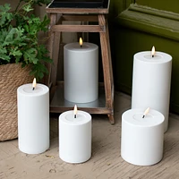 Deluxe Realistic Flame Outdoor LED Candle 3x6" - Dust Sand