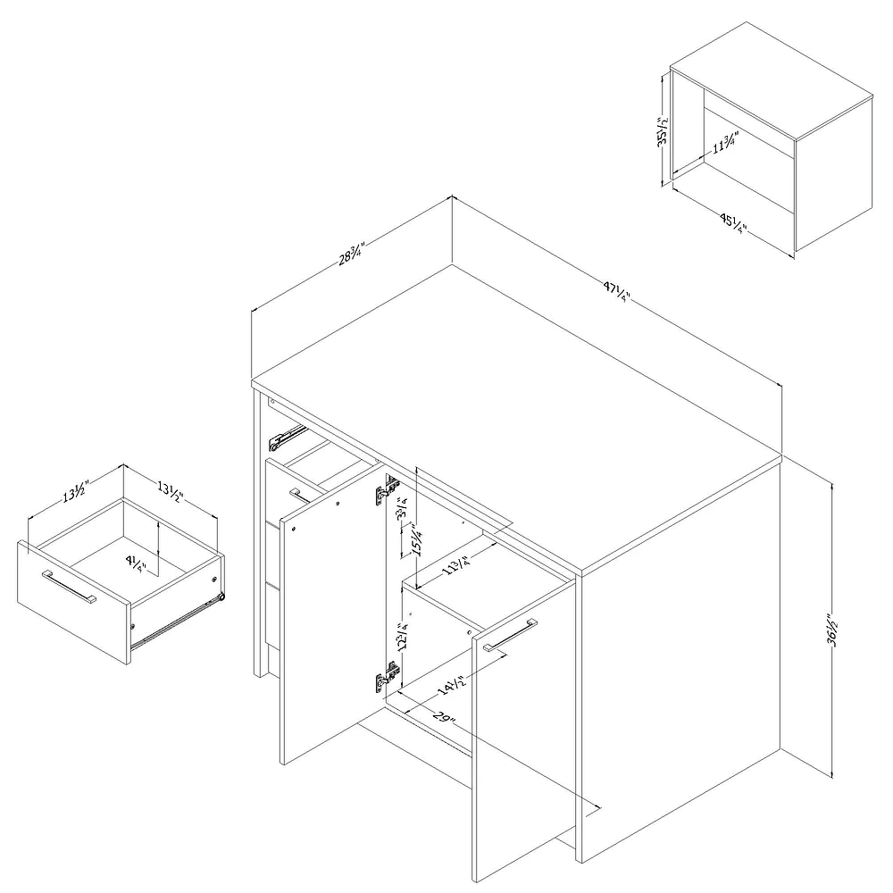 Îlot de cuisine Myro avec rangement en faux marbre par South Shore Furniture