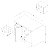 Îlot de cuisine Myro avec rangement en faux marbre par South Shore Furniture