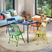 Kids Folding Table and Chairs, Set of 5 – Multicolour