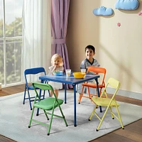 Kids Folding Table and Chairs, Set of 5 – Multicolour