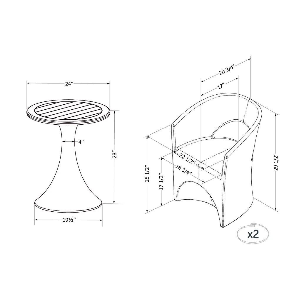 Ensemble de table et chaises bistro Dalya par South Shore Furniture