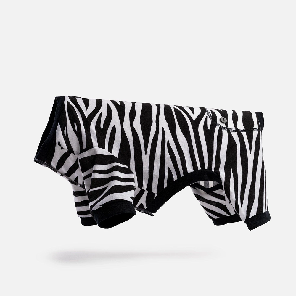 Dog's Pack of 2 Pyjamas by SilverPaw - Zebra Print and Red Waffle