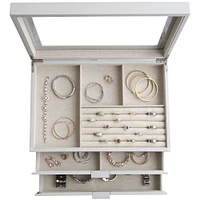 Mele and Co Misty Oceanside Wooden Jewellery Box - Grey