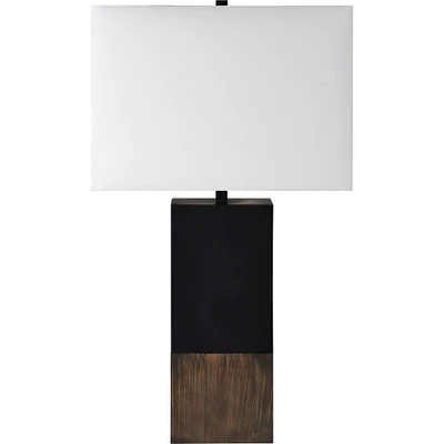 Lampe de table Broma en bois de pin couleur noir mat