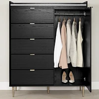 Hype 5-Drawers Door Chest in Black Oak and Faux Marble by South Shore Furniture