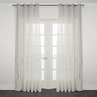 Embroidered Grommet Sheer Curtain