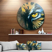 Ferocious Eye of Tiger Metal Wall Art