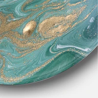 Nature Green and Gold Marble Metal Wall Art