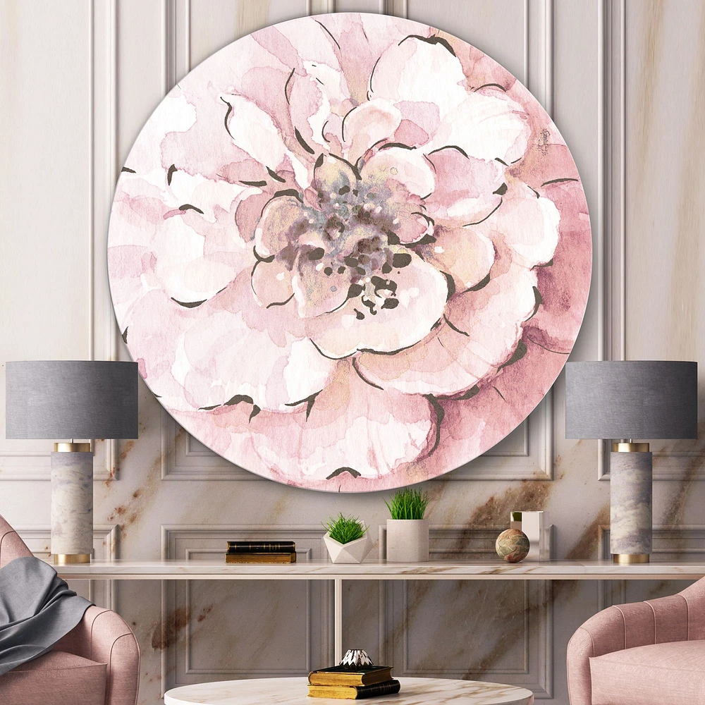 Indigold Shabby Peonies Pink Round Wall Art