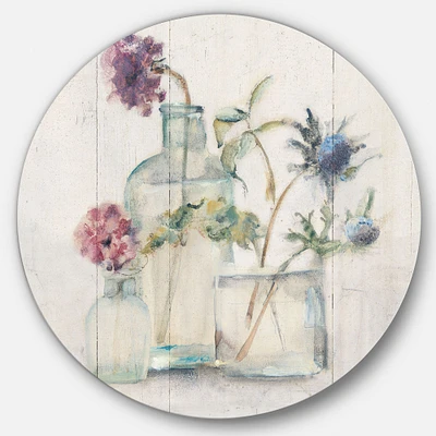 Blossoms on Birch Cottage Bouquet Metal Wall Art