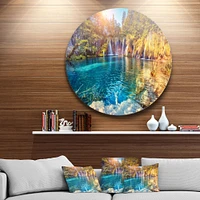 Turquoise Water and Sunny Beams Round Wall Art