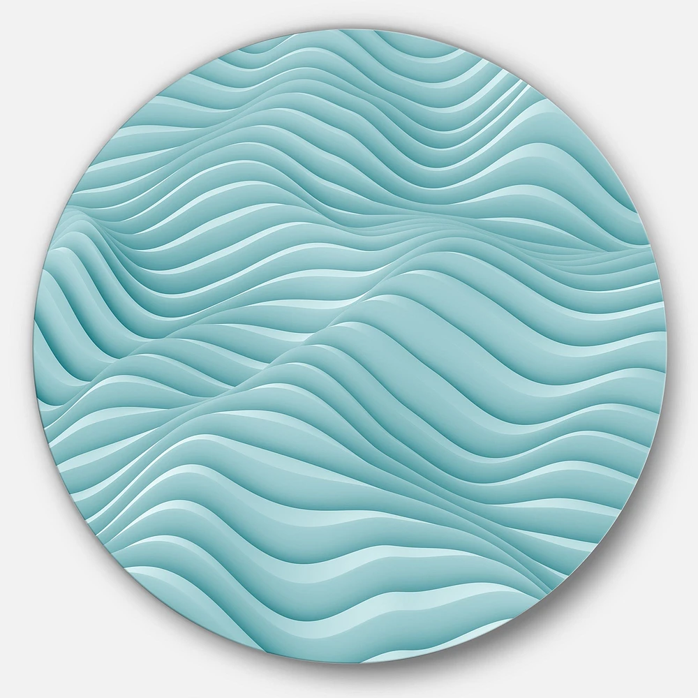 Fractal Rippled 3D Waves Metal Wall Art