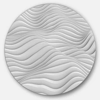 Fractal Rippled White 3D Waves Metal Wall Art