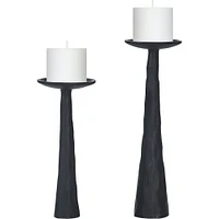 Set of 2 Tilde Tapered/Pillar Candle Holders