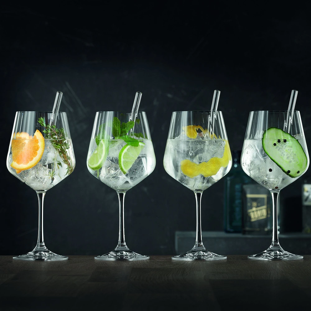 Ensemble de 4 verres Gin & Tonic Tastes Good + 4 pailles par Nachtmann