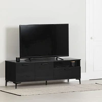 South Shore Furniture Musano TV Stand with Doors and Drawer - Black Oak