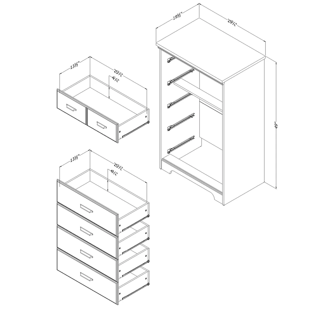 South Shore Furniture Versa 5-Drawer Chest - Natural Ash