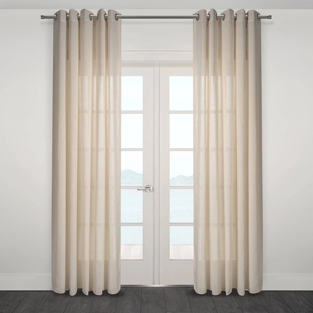 Ortona Wide Semi Sheer Jacquard Grommet Panel