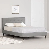 Dylane Full Upholstered Platform Bed and Headboard in Soft Grey by South Shore Furniture